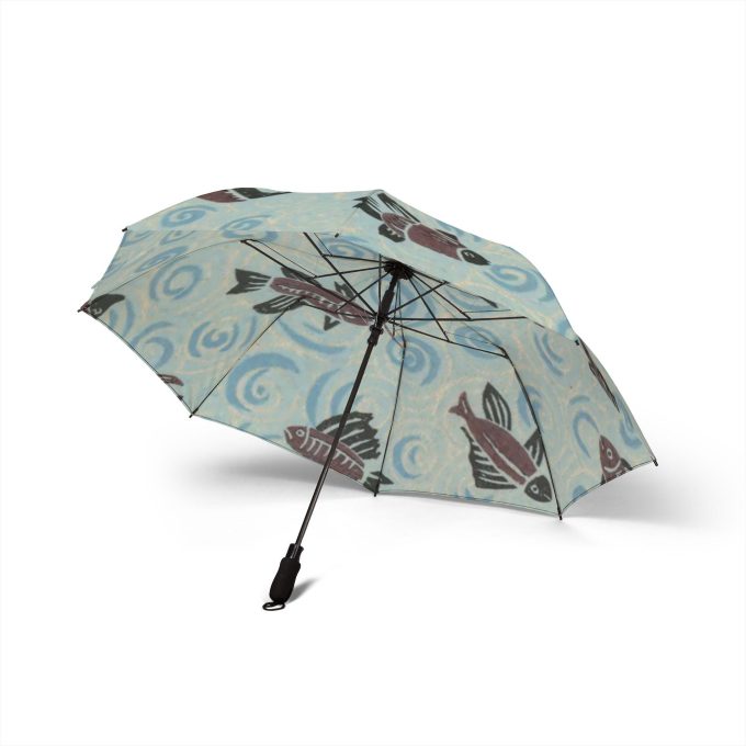 Fish Playing in the Waves Folding Umbrella - Image 2